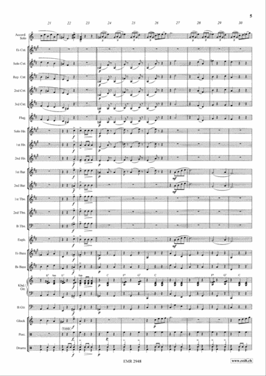 Accordion Pleasure Brass Band scores gallery preview page 6