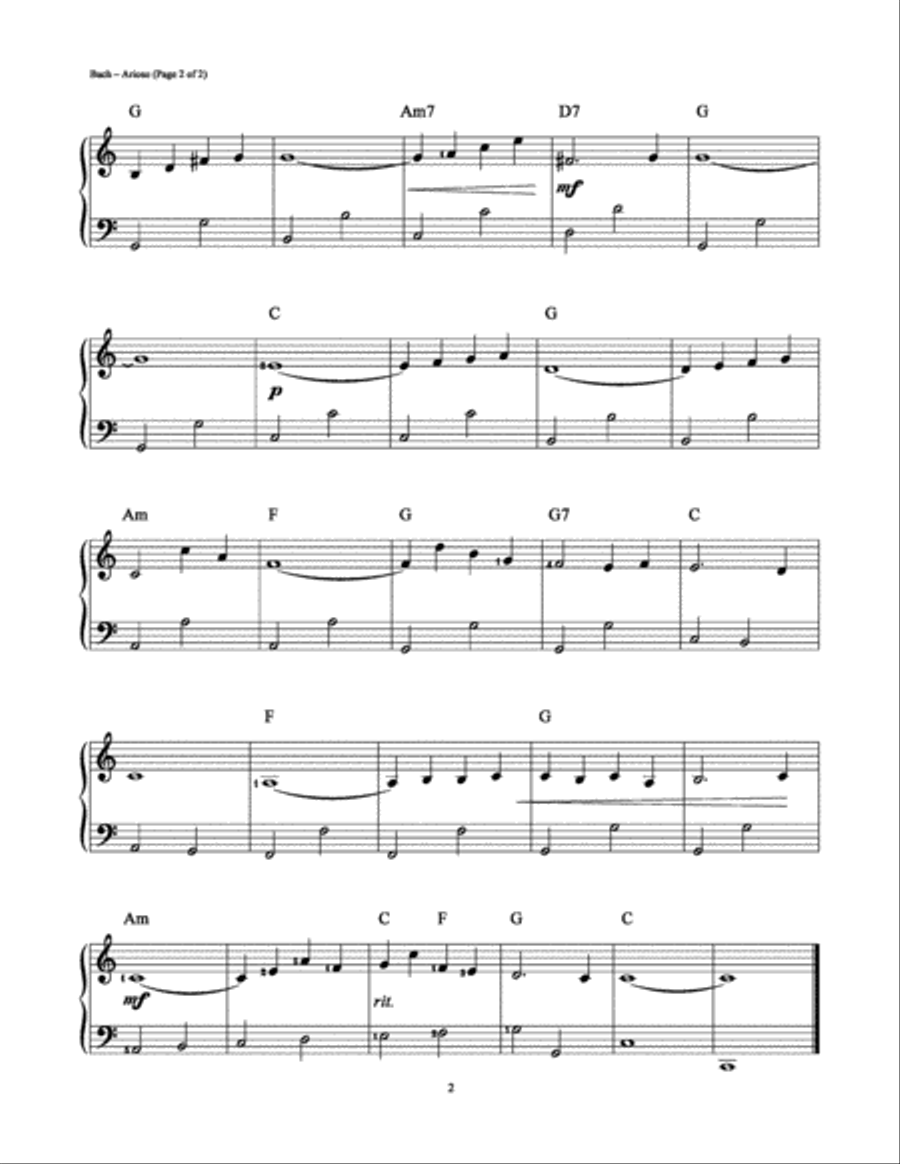 Arioso Arioso Easy Piano scores gallery preview page 2