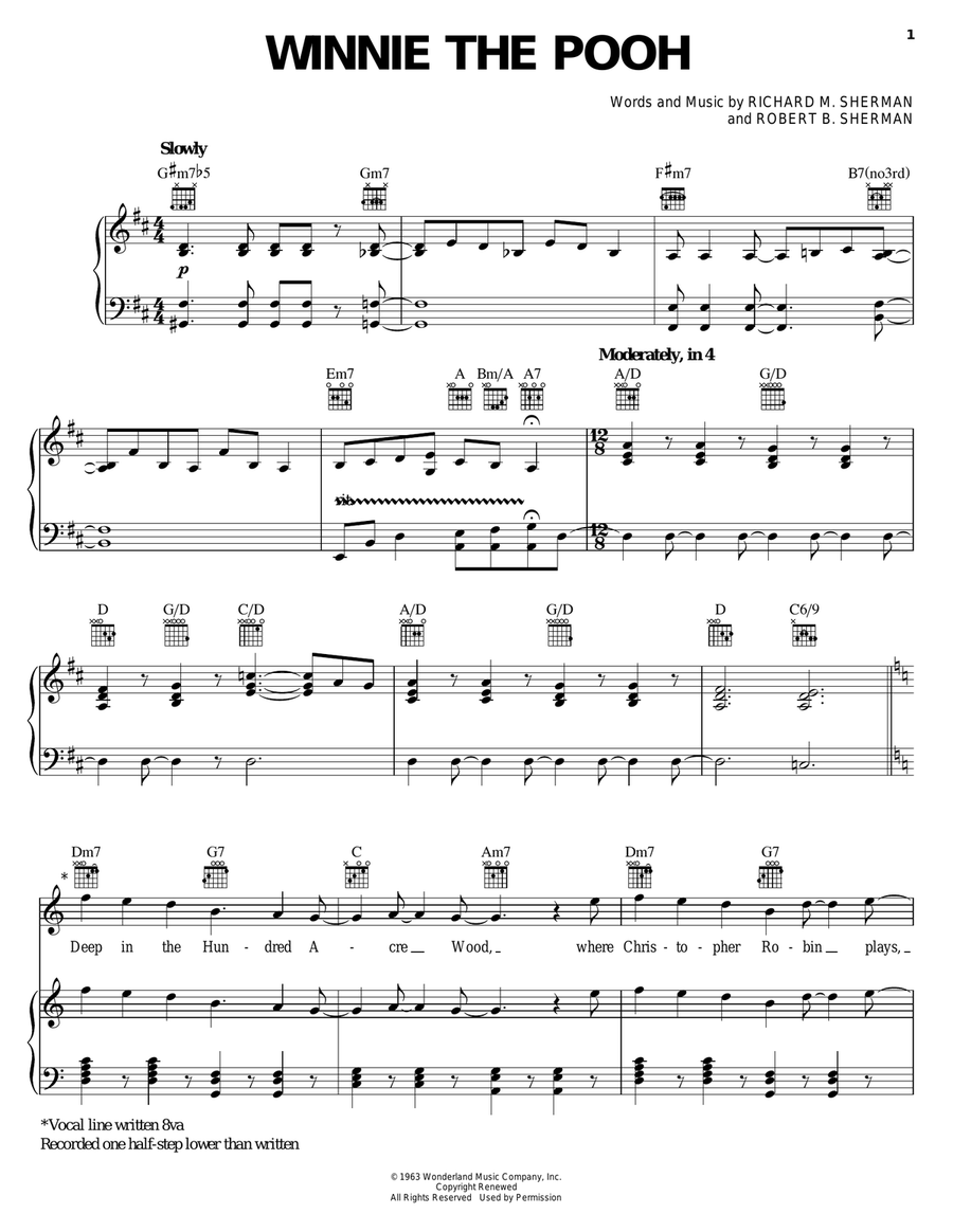 Winnie The Pooh (from Piglet's Big Movie) Guitar scores gallery preview page 1