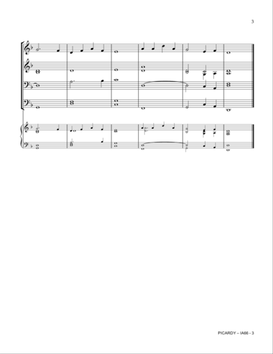 PICARDY (Let All Mortal Flesh Keep Silent) Small Ensemble scores gallery preview page 3