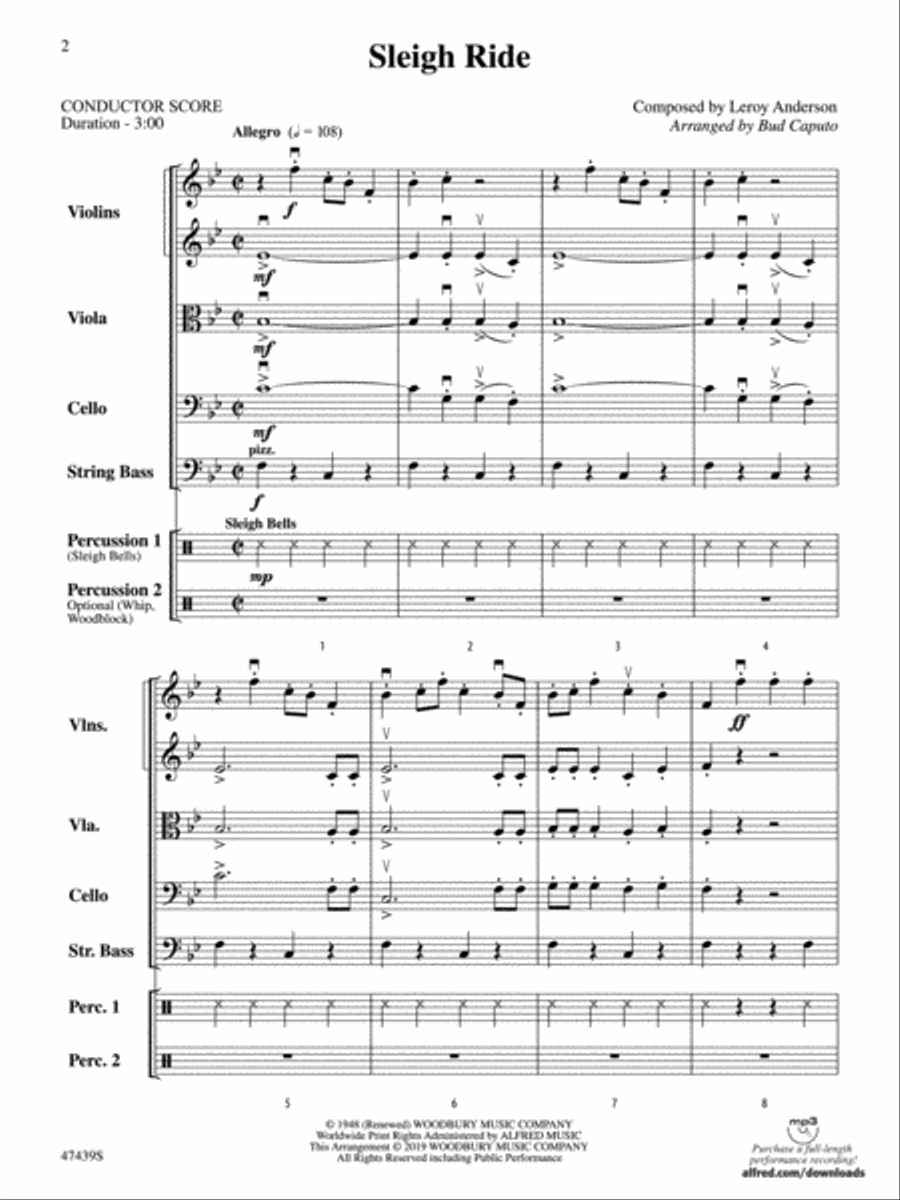 Sleigh Ride: Score Sleigh Ride: Score String Orchestra scores gallery preview page 2