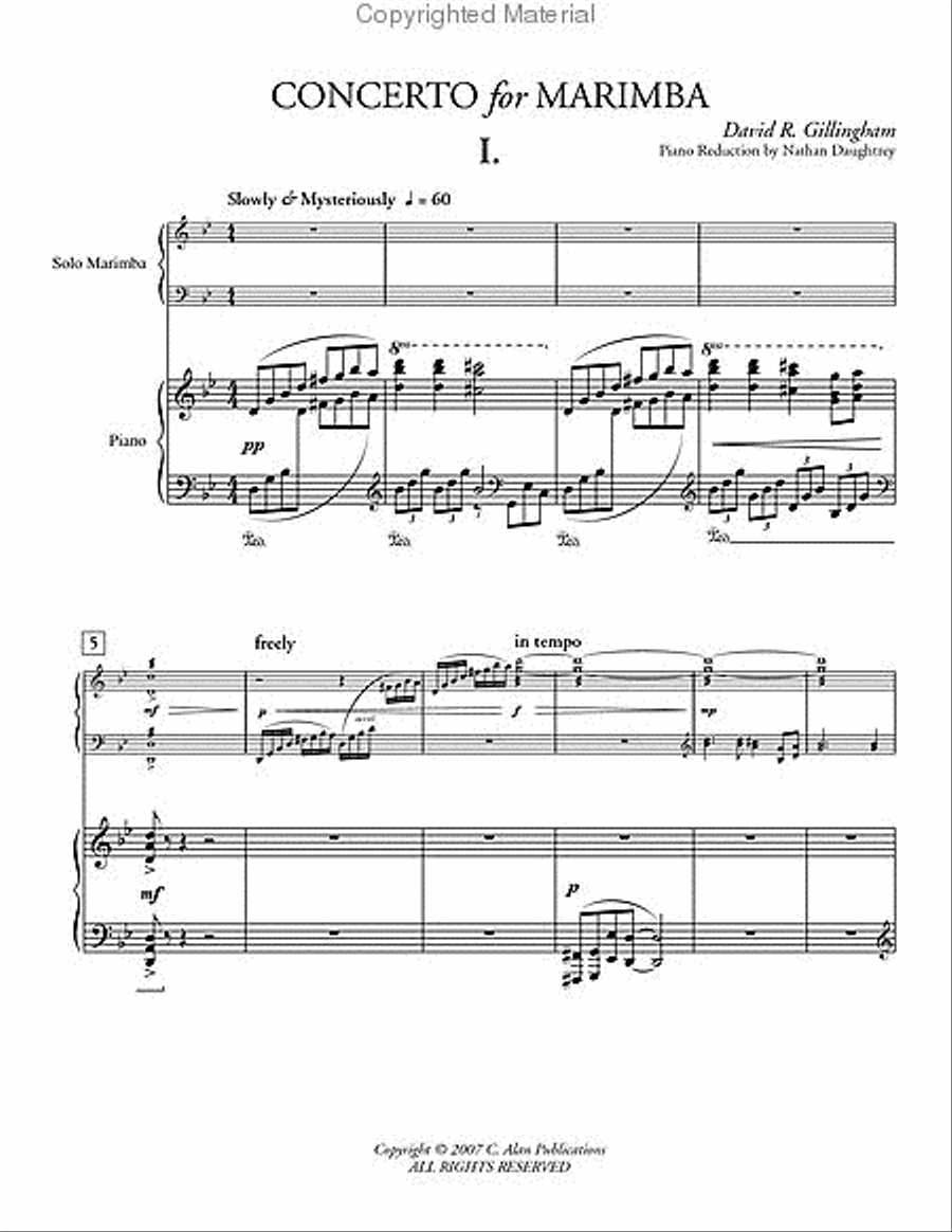 Concerto No. 2 for Marimba (piano reduction) Percussion Ensemble scores gallery preview page 2