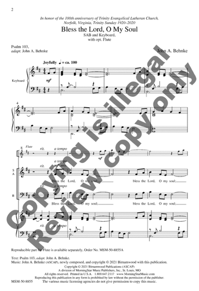 Bless the Lord, O My Soul (Choral Score) image number null
