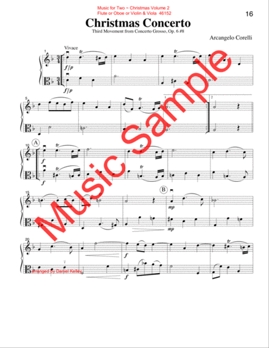 Music for Two, Christmas Volume 2 - Flute/Oboe/Violin and Viola Flute scores gallery preview page 3