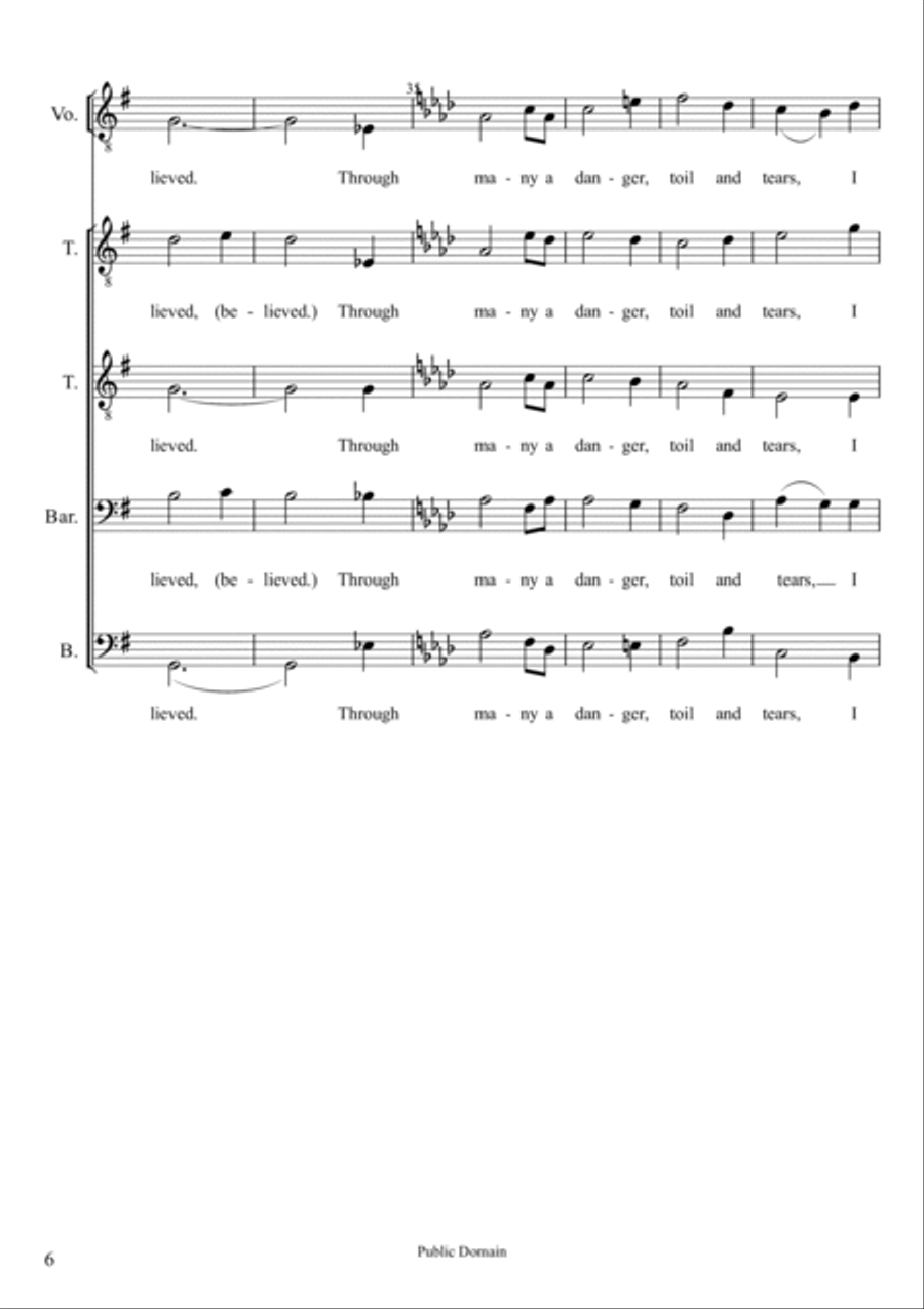 Amazing Grace TTBB a cappella TTBB scores gallery preview page 6