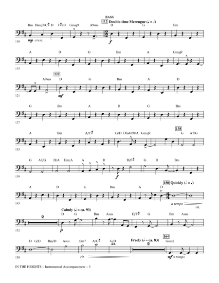 In The Heights (Choral Medley) (arr. Mac Huff) - Bass