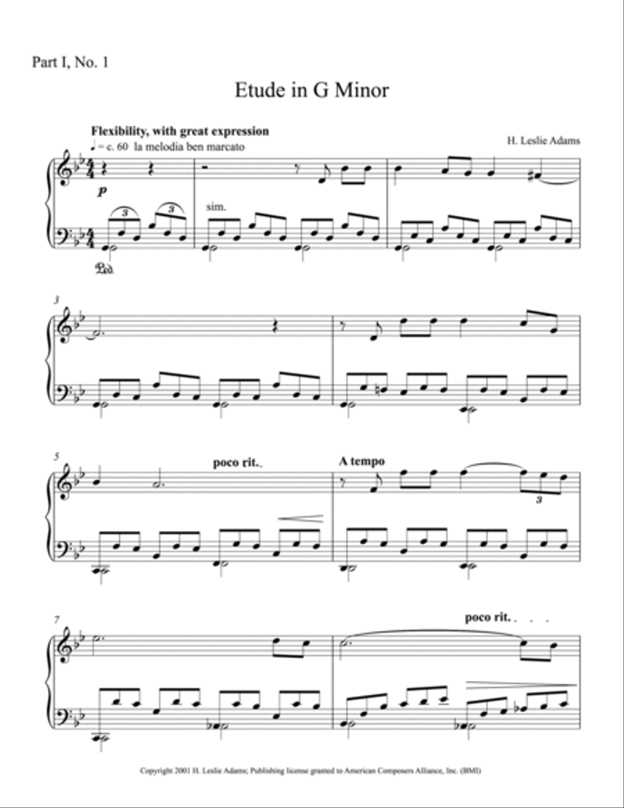 [Adams] Etude in G Minor (Part I, No. 1) Piano Method scores gallery preview page 3