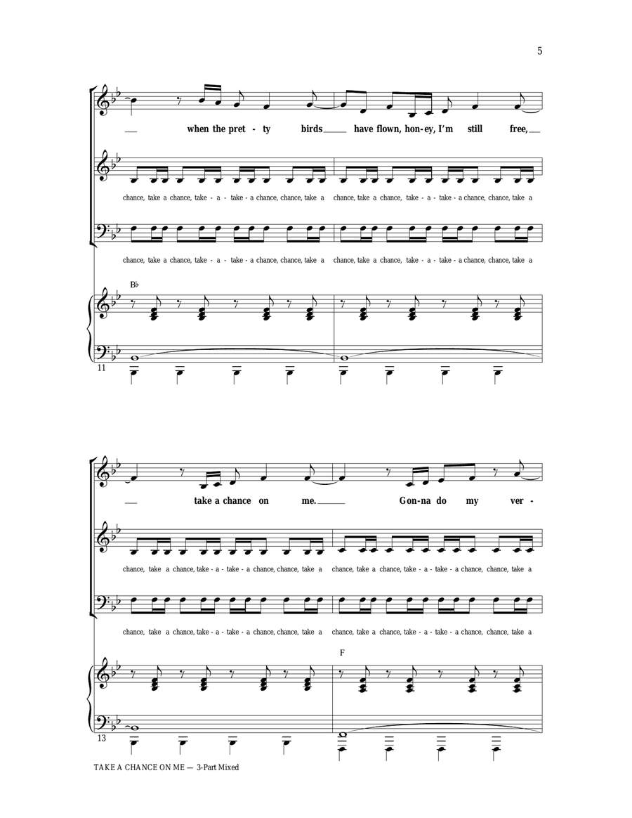 Take A Chance On Me Take A Chance On Me 3-Part scores gallery preview page 3