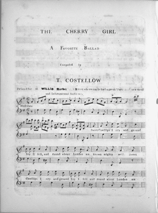 The Cherry Girl. A Favorite Ballad