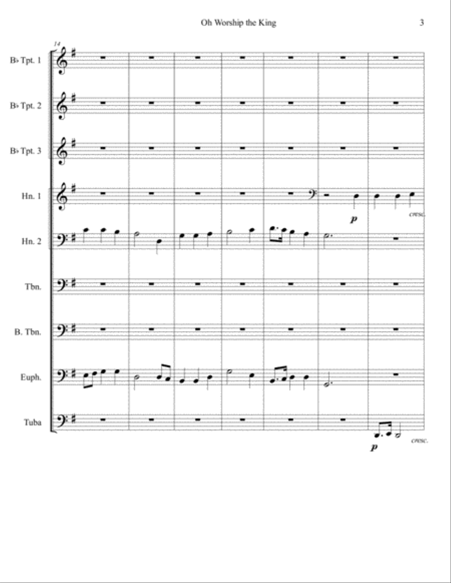 Oh Worship the King Oh Worship the King Brass Ensemble scores gallery preview page 3