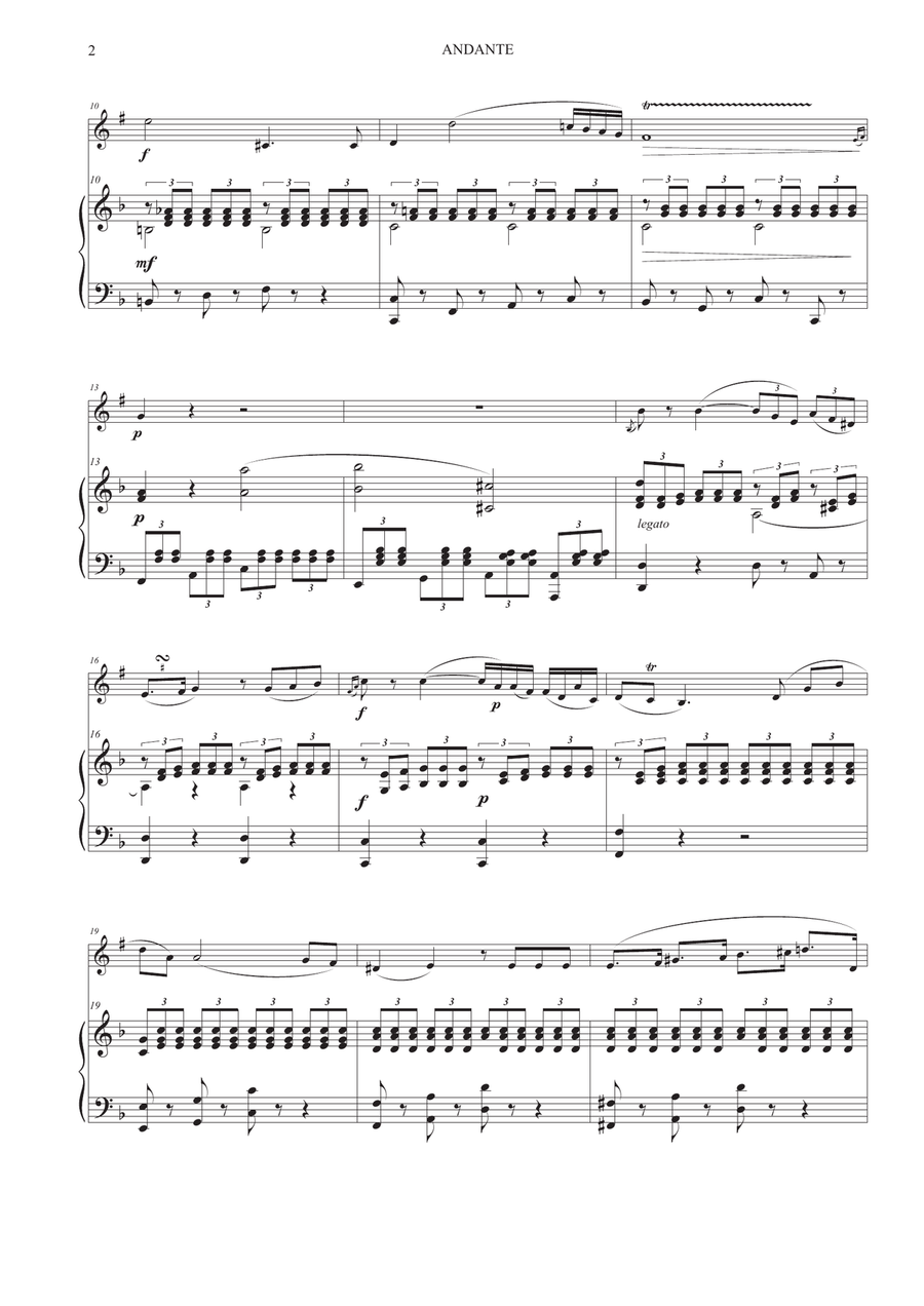 Andante from Concerto No. 21 for Trumpet and Piano Andante from Concerto No. 21 for Trumpet and Piano Trumpet Solo scores gallery preview page 3