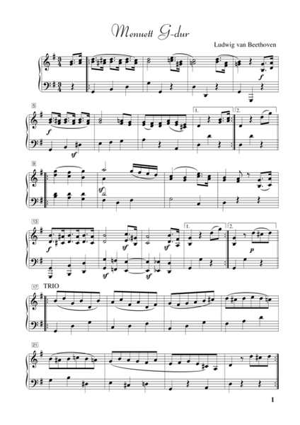 Ludwig van Beethoven-----Minuet in G major (piano piece)