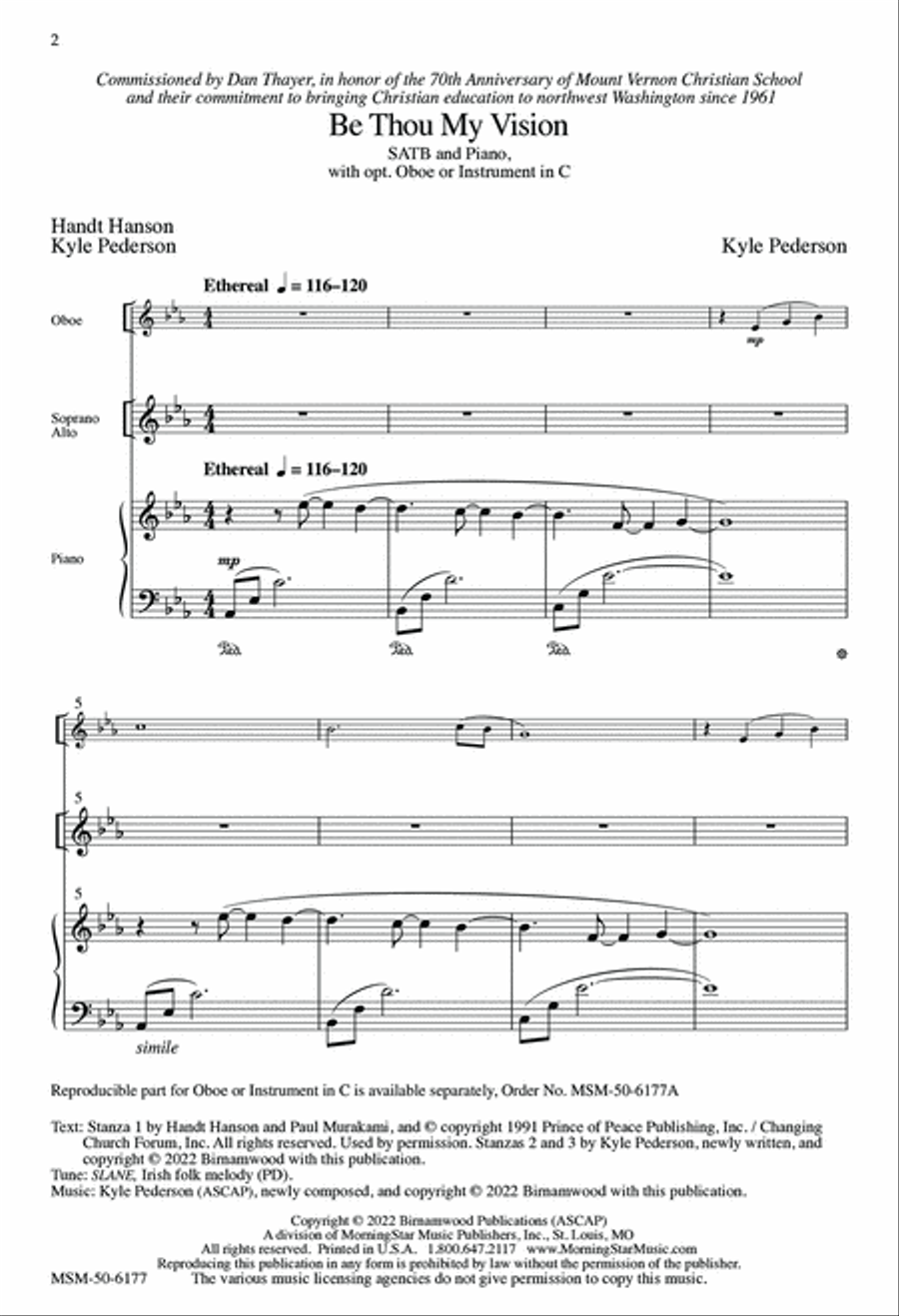 Be Thou My Vision 4-Part scores gallery preview page 2
