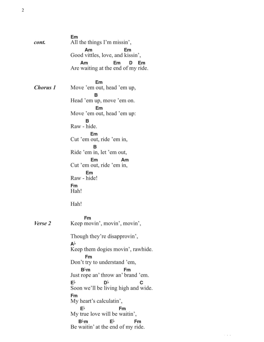 Rawhide Electric Guitar scores gallery preview page 2