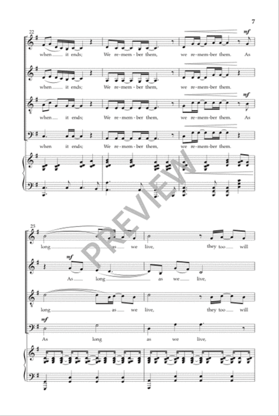 We Remember Them (SATB) 4-Part scores gallery preview page 8