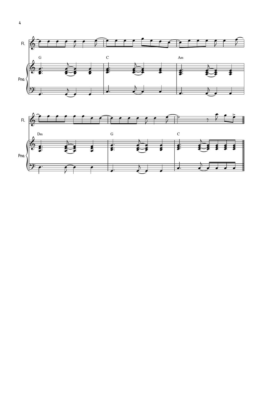 Flowers Flute Solo scores gallery preview page 4