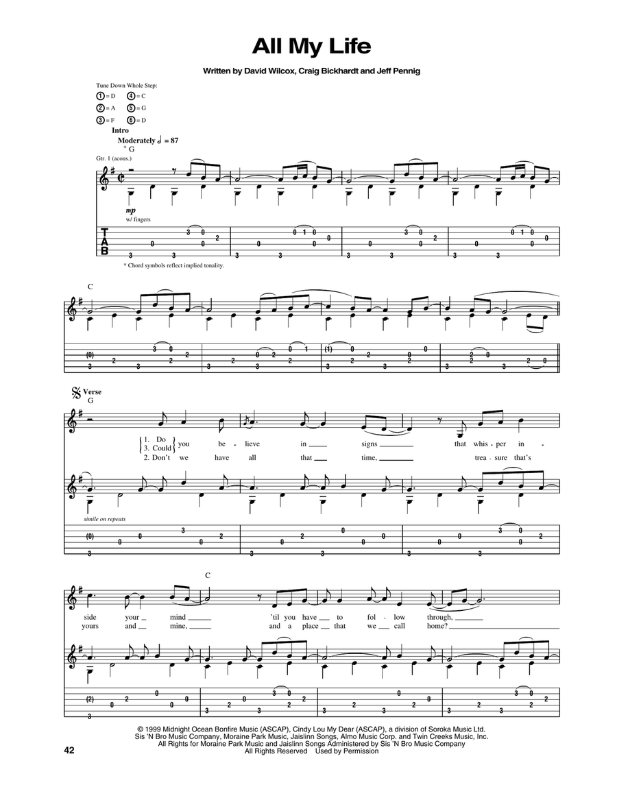 All My Life Acoustic Guitar scores gallery preview page 1