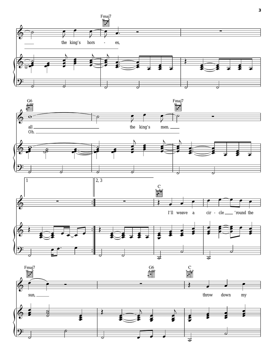 All The King's Horses Piano, Vocal, Guitar scores gallery preview page 3