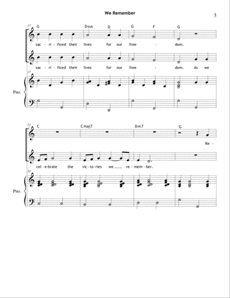 We Remember (A Veterans Day Tribute) SA SA scores gallery preview page 3