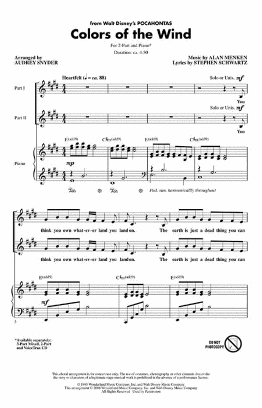Colors of the Wind 2-Part scores gallery preview page 2