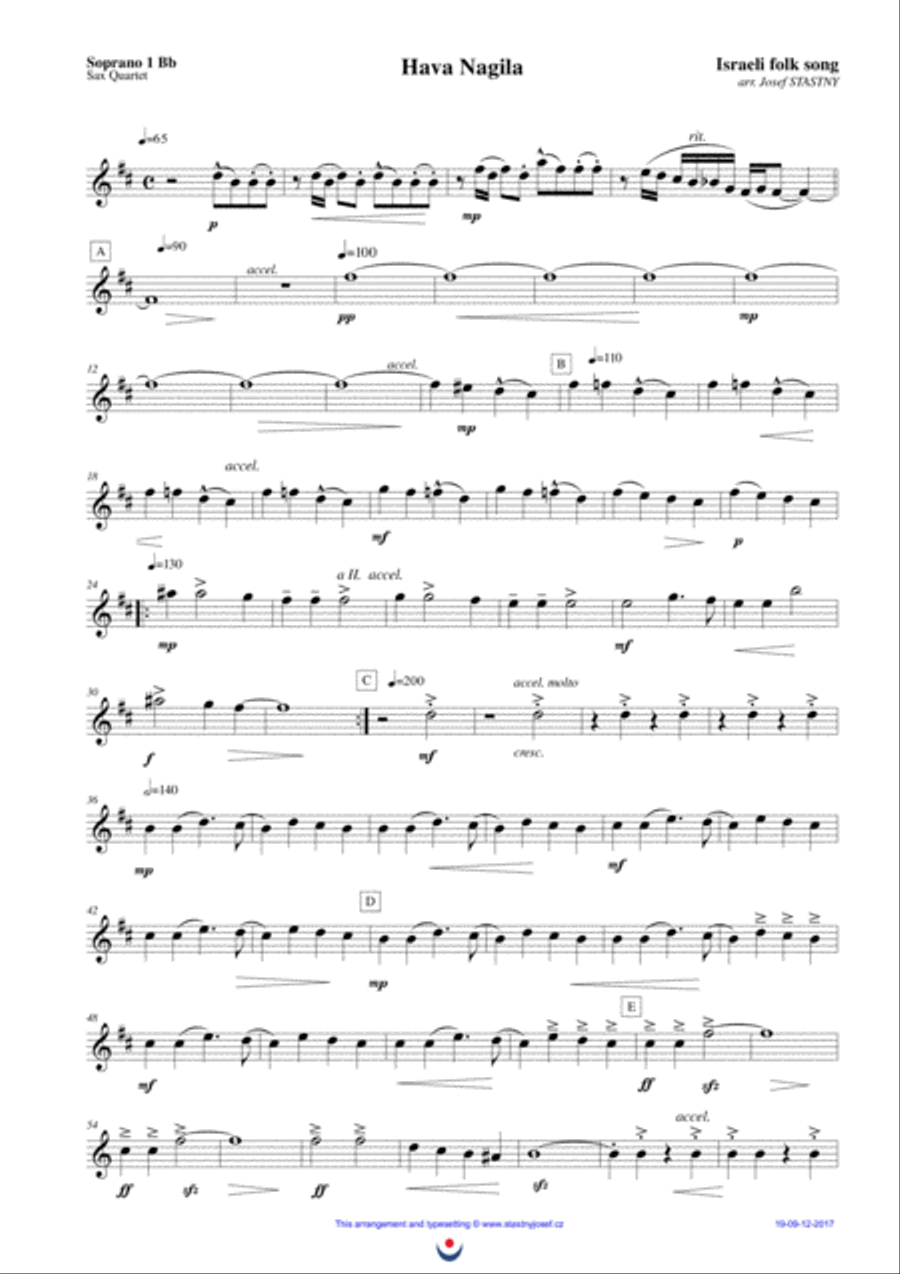 Hava Nagila Woodwind Quartet scores gallery preview page 4