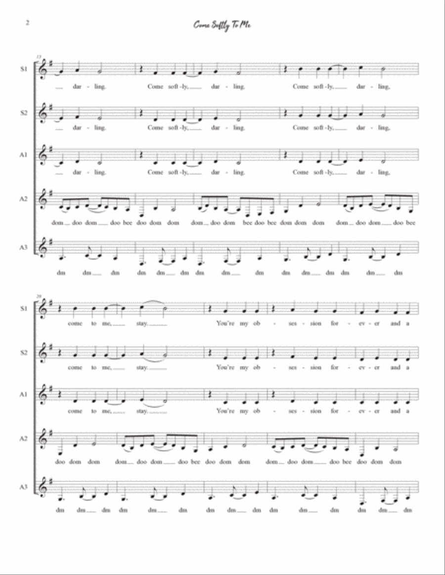 Come Softly To Me SSAA scores gallery preview page 2