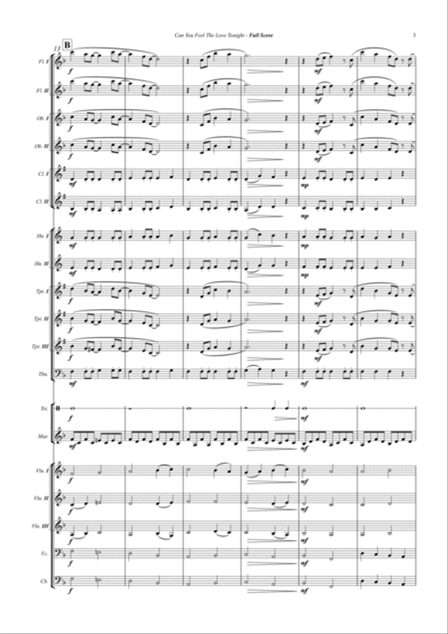 Can You Feel The Love Tonight Full Orchestra scores gallery preview page 3
