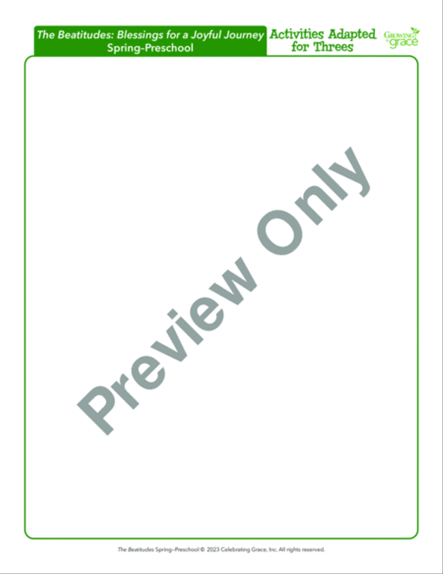 The Beatitudes Preschool Curriculum Spring Unison Choir scores gallery preview page 5