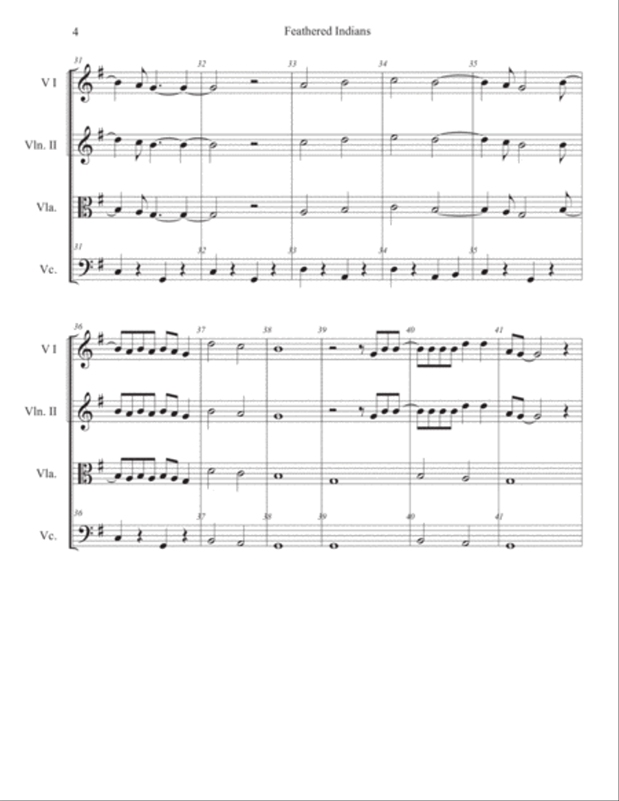 Feathered Indians String Quartet scores gallery preview page 4