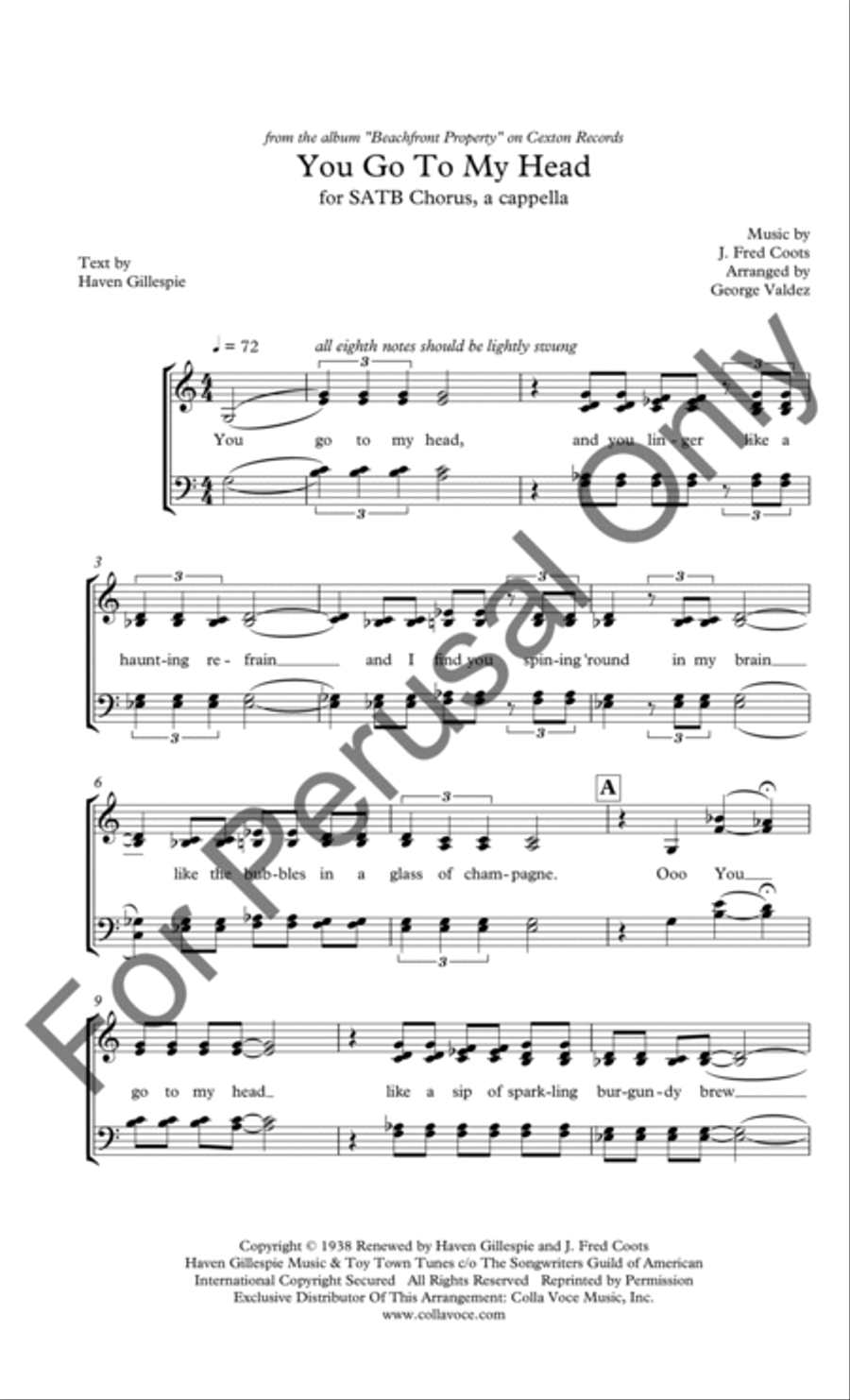 You Go To My Head You Go To My Head 4-Part scores gallery preview page 2