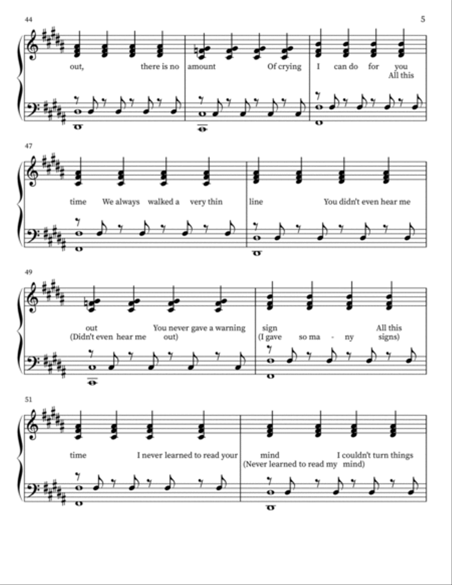 Exile Easy Piano scores gallery preview page 5
