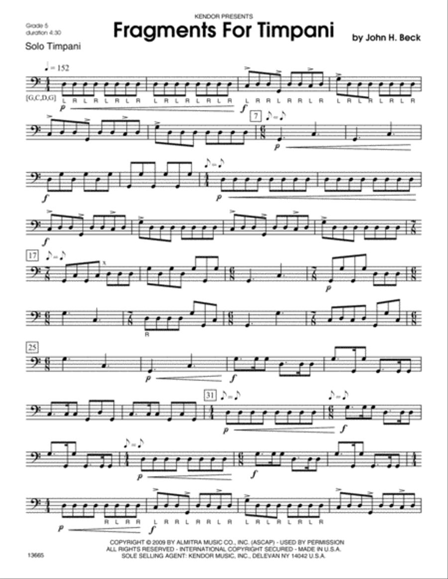 Fragments For Timpani Percussion scores gallery preview page 2