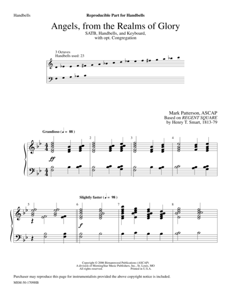 Angels, from the Realms of Glory (Downloadable Handbell Parts)