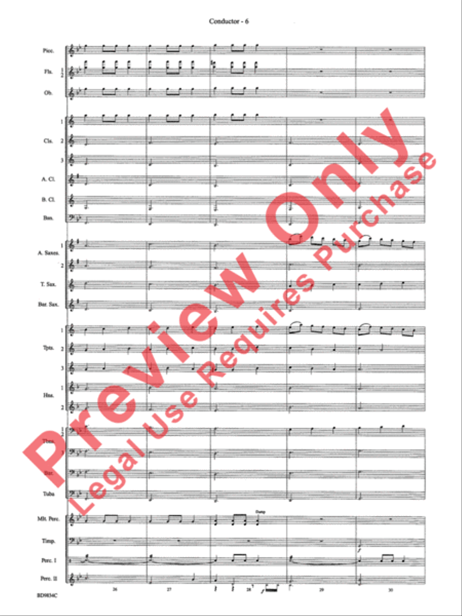 Fantasia for Christmas (based on The Ukrainian Bell Carol) Concert Band scores gallery preview page 9