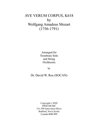Ave Verum Corpus K618 by Wolfgang Amadeus Mozart (1756-1791)
