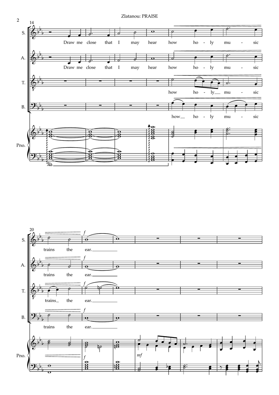 PRAISE for SATB Choir and Piano 4-Part scores gallery preview page 2
