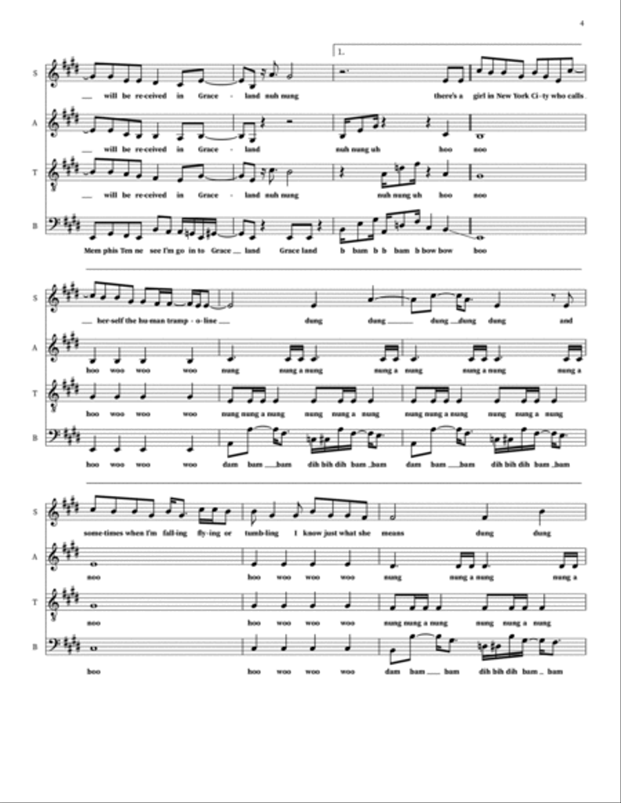 Graceland 4-Part scores gallery preview page 4