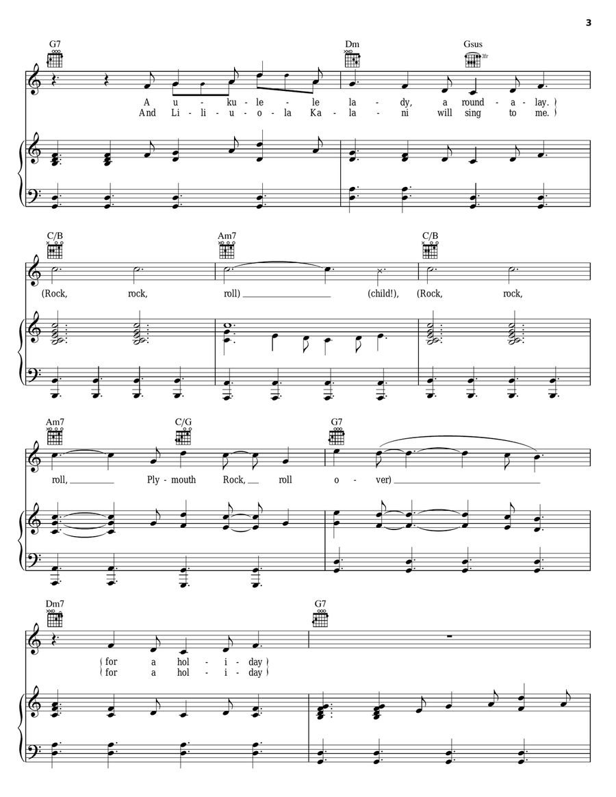 On A Holiday Piano, Vocal, Guitar scores gallery preview page 3