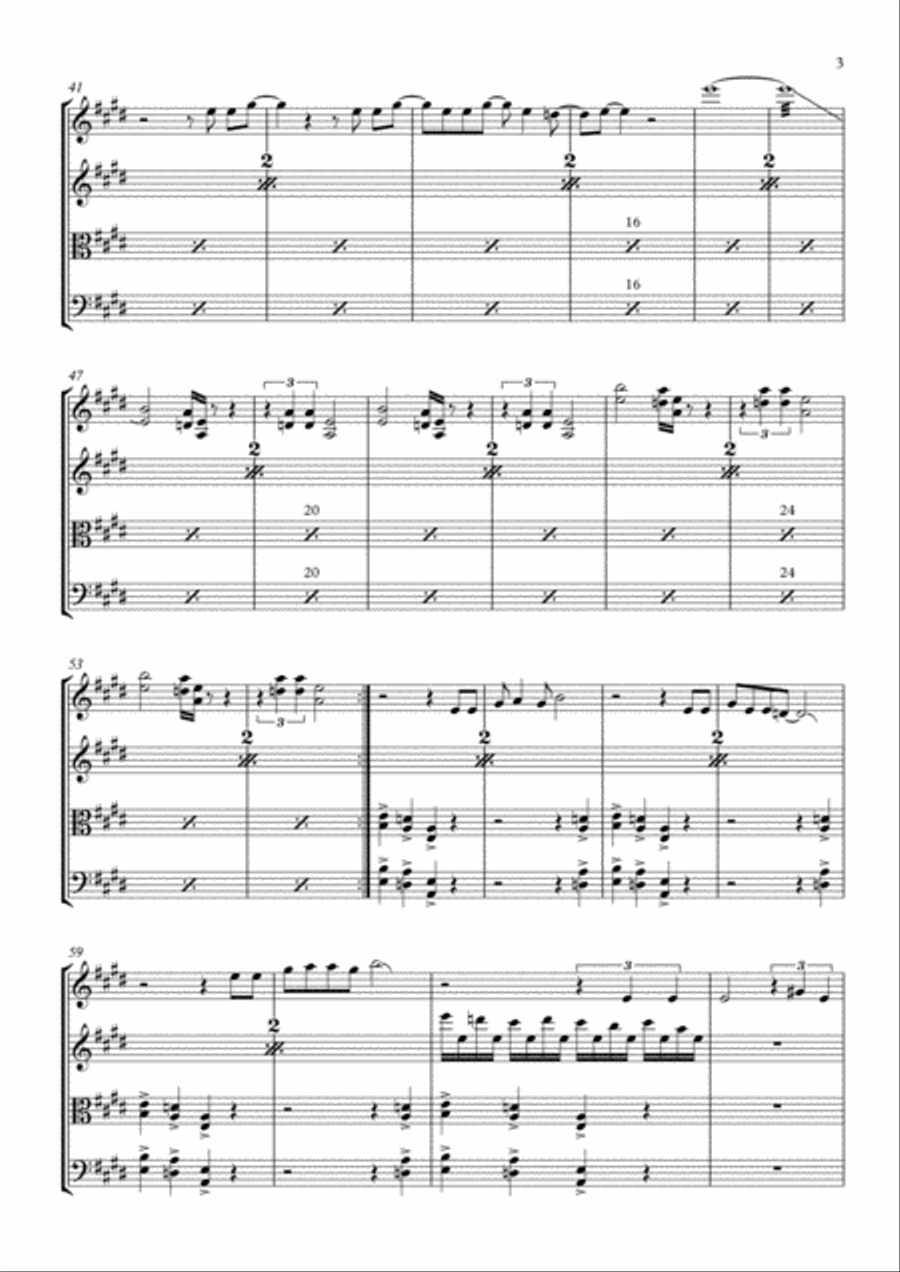 Thunderstruck String Quartet scores gallery preview page 4