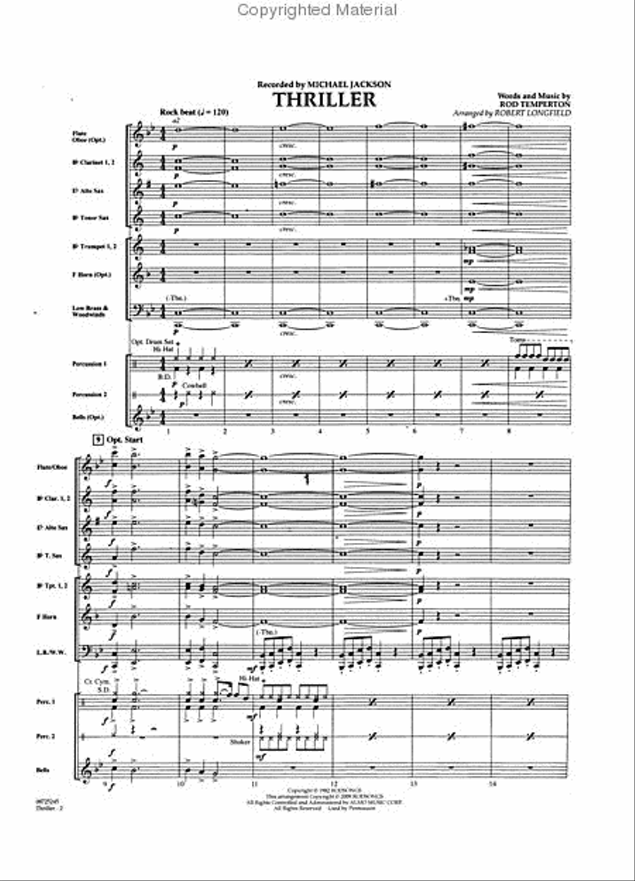 Thriller Concert Band scores gallery preview page 2