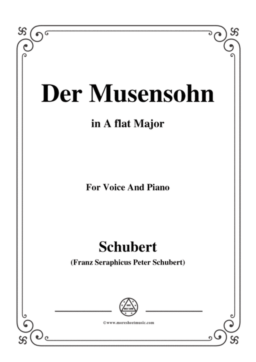 Schubert-Der Musensohn in A flat Major, for Voice and Piano image number null