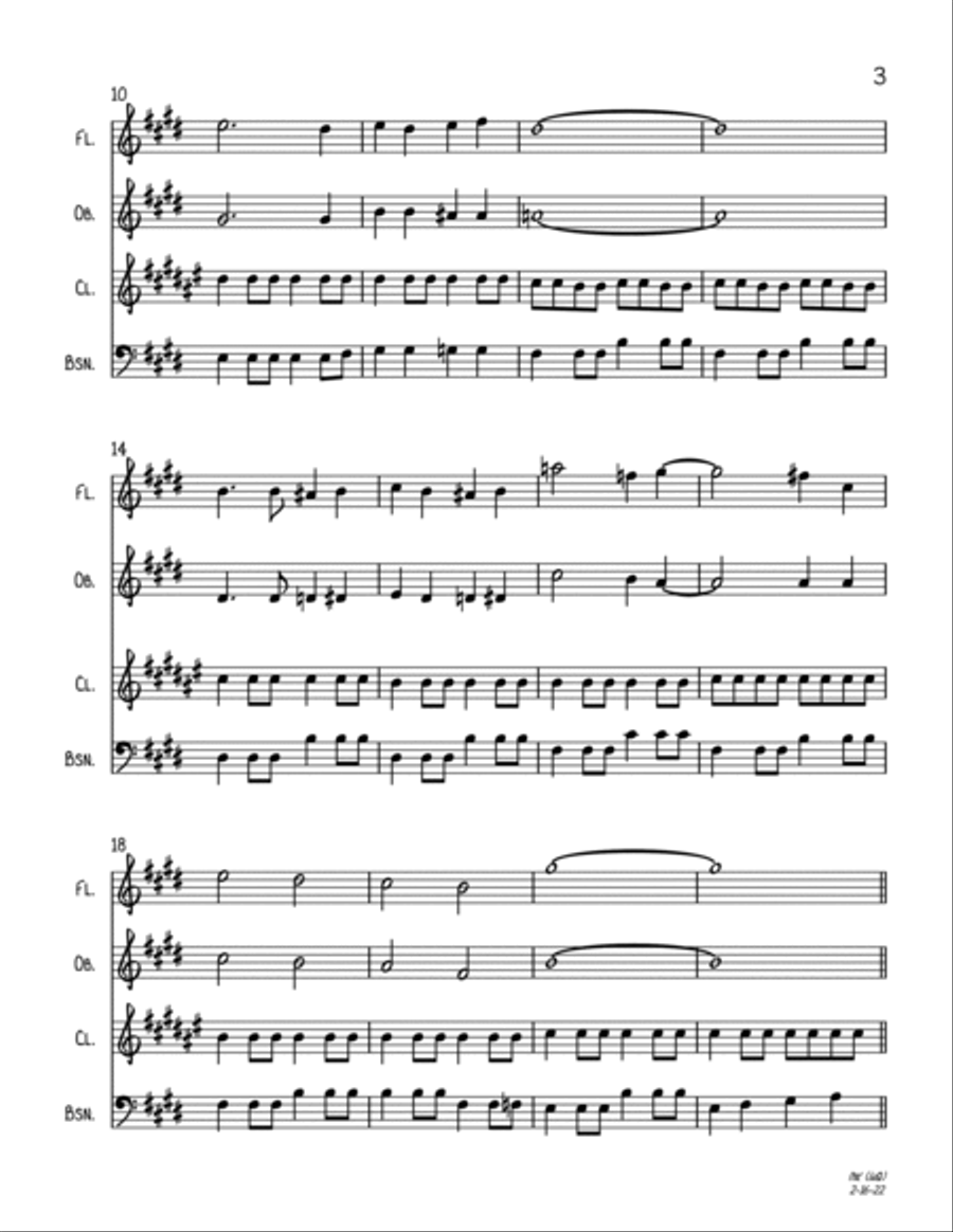 Mele Kalikimaka Woodwind Quartet scores gallery preview page 3