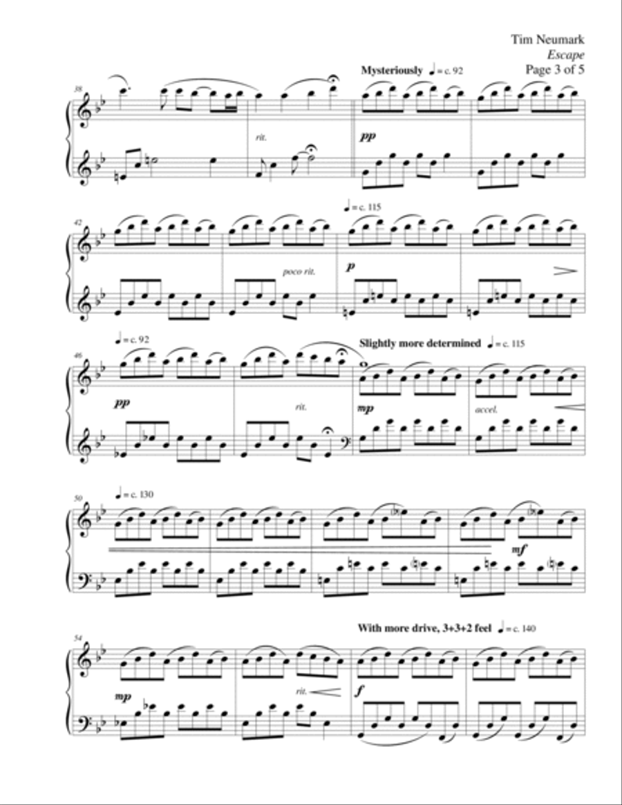 Escape Piano Solo scores gallery preview page 3