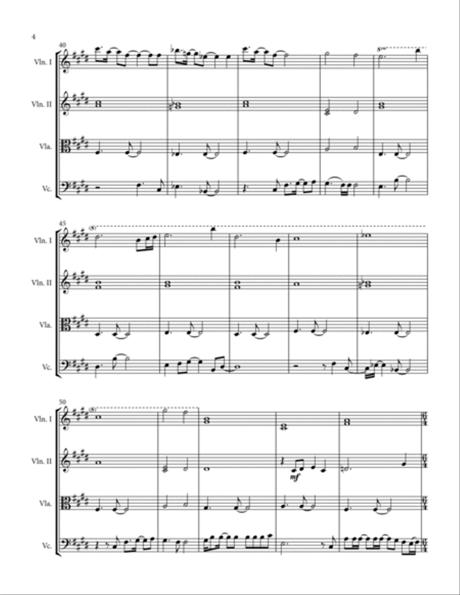 Believe String Quartet scores gallery preview page 6