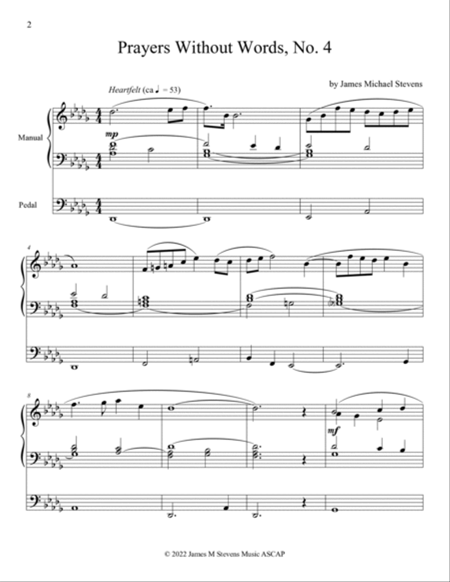 Prayers Without Words, No. 4 - Organ Solo Organ Solo scores gallery preview page 2