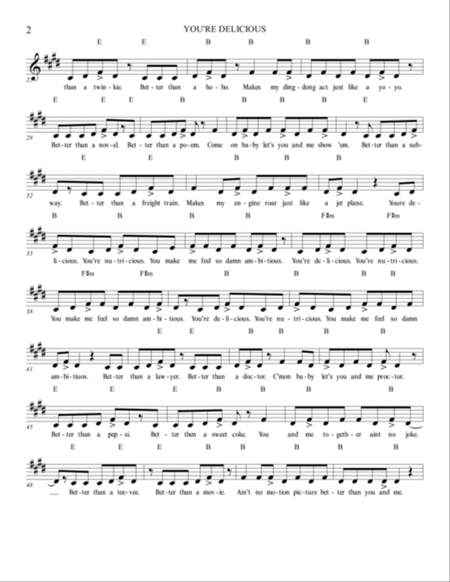 YOU'RE DELICIOUS YOU'RE DELICIOUS Voice scores gallery preview page 2