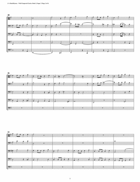 Fugue 07 from Well-Tempered Clavier, Book 2 (Trombone Quintet) image number null