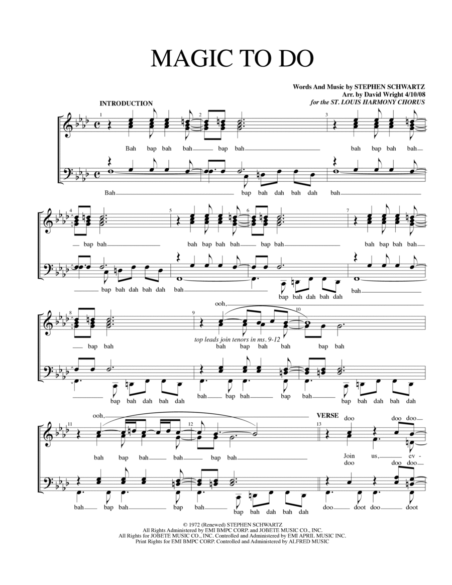 Magic To Do A Cappella scores gallery preview page 1