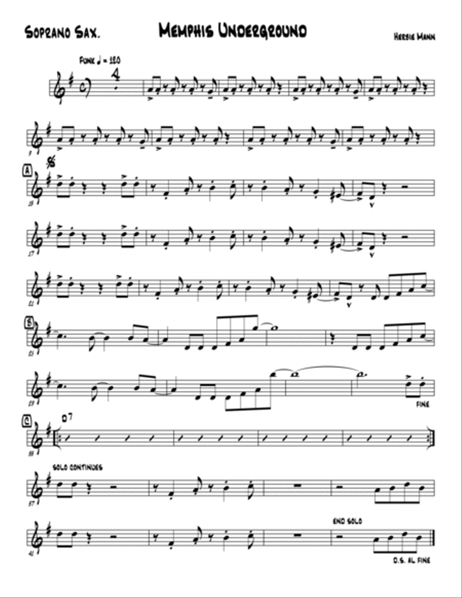 Memphis Underground Saxophone Quartet scores gallery preview page 2