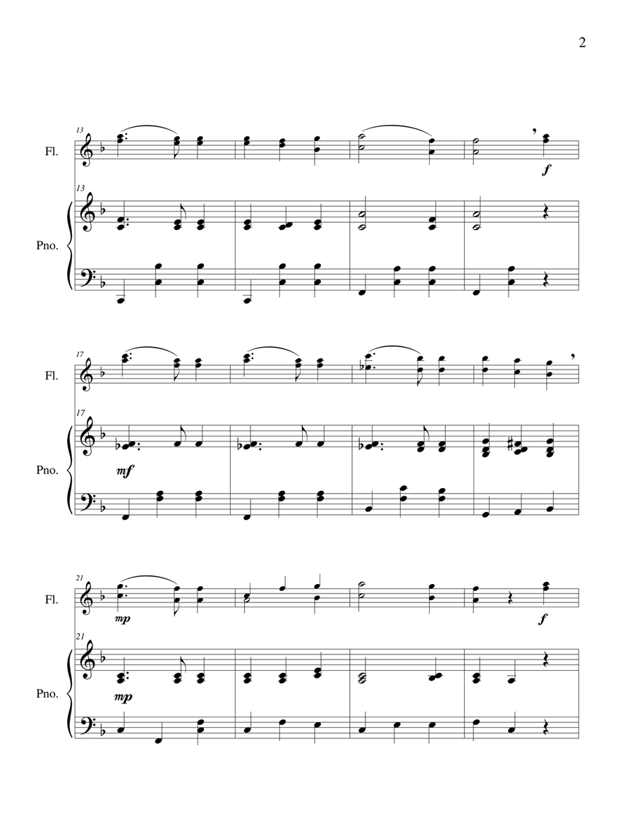 German Dance, op. 33 no. 7 - Flute Duet and Piano Flute Duet scores gallery preview page 4